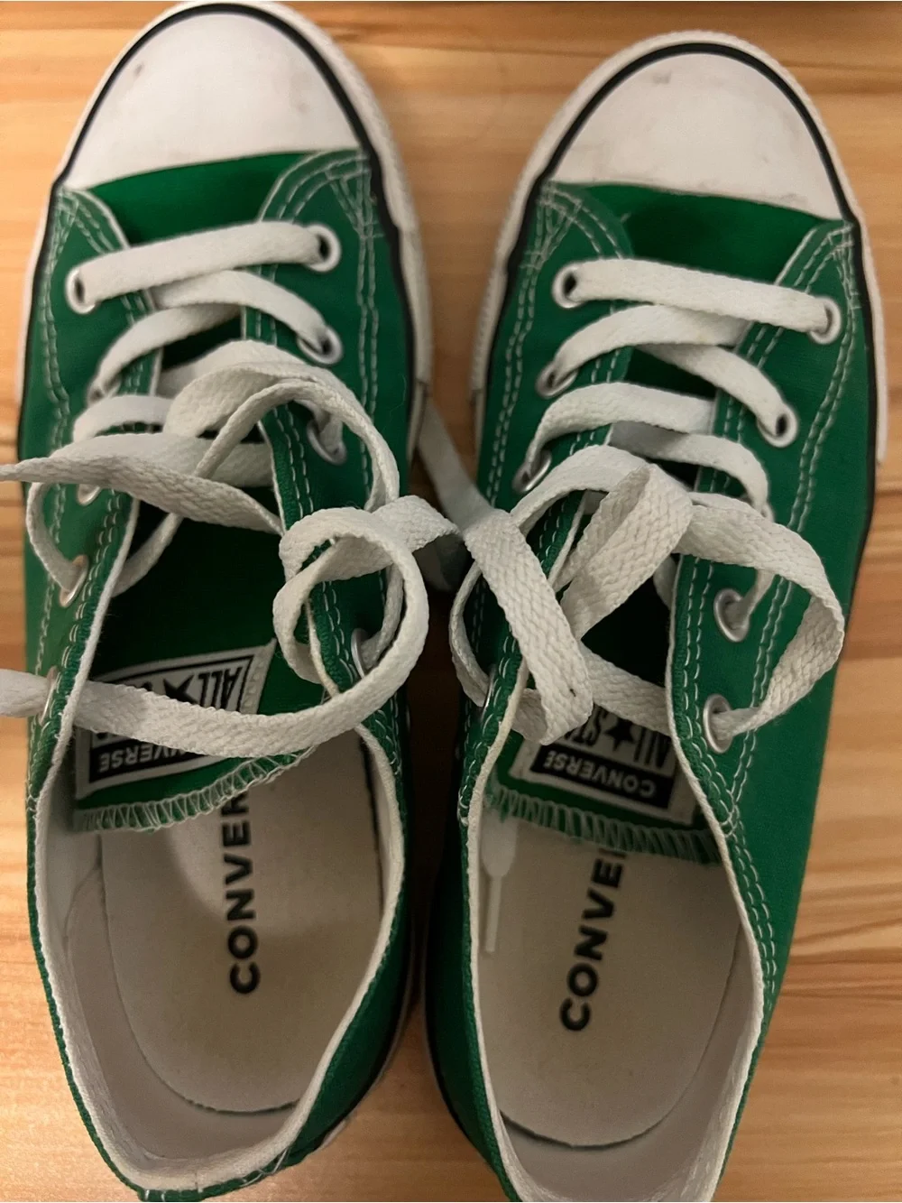 Converse Kids Low-Top Sneakers in Green with White Accents